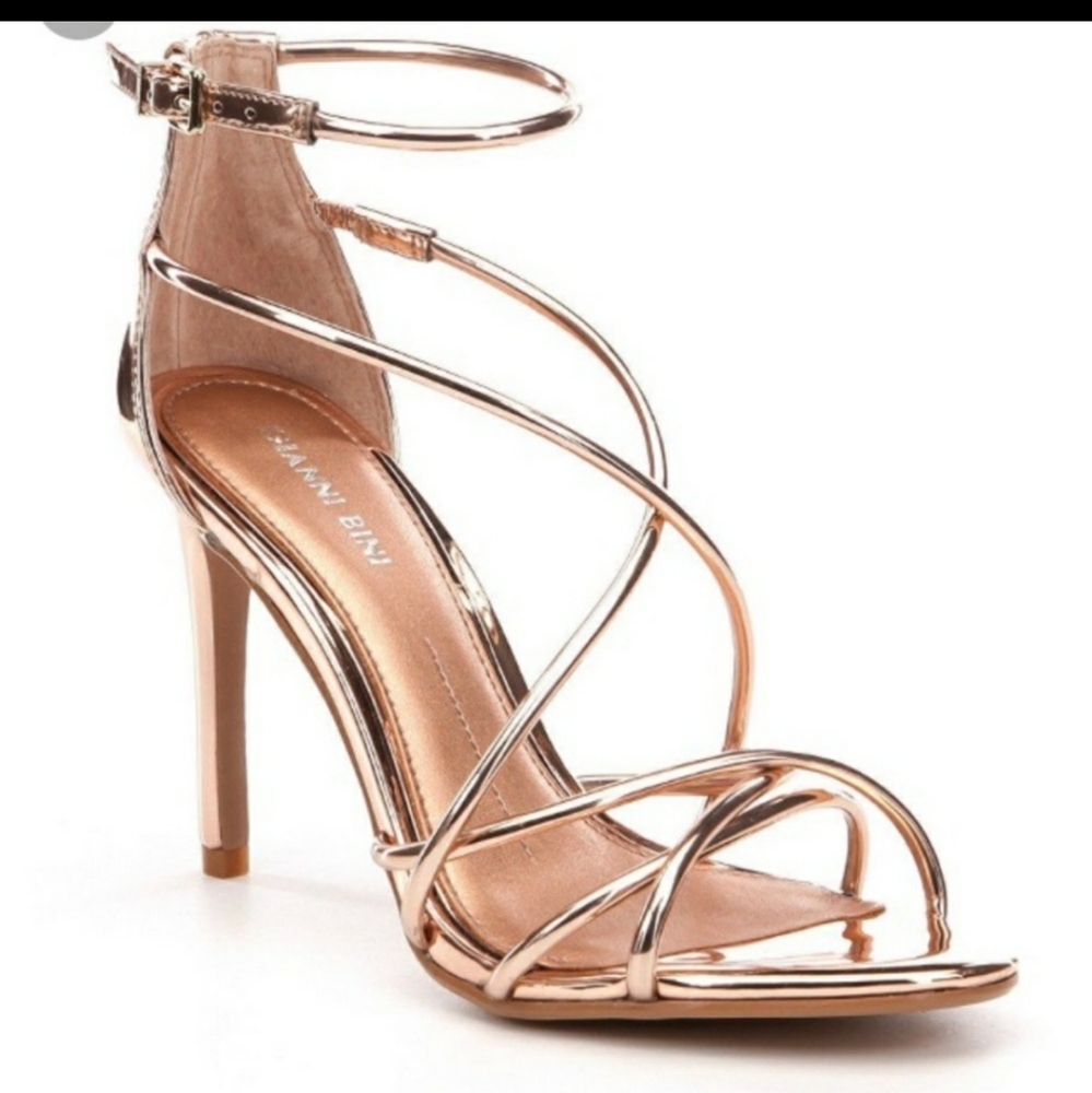 Gianni Bini Talisia Rose nude strappy heels